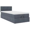 vidaXL Ottoman bed met matras en LED's 90x190cm fluweel donkergrijs