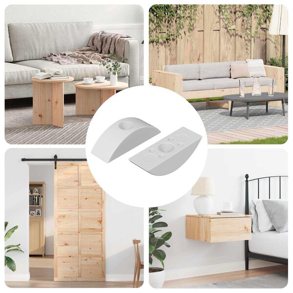 vidaXL Halve maan washer 2 pcs Wit M6 PP