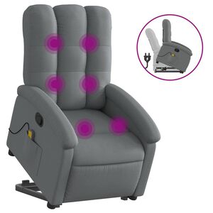 vidaXL Sta-op-massagestoel verstelbaar stof donkergrijs