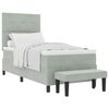 vidaXL Boxspring bed met hoofdeinde Lichtgrijs 200 x 100 cm Fluweel