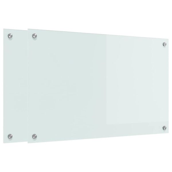 vidaXL Keuken Achterwand 2 pcs Wit 80 x 50 cm gehard glas