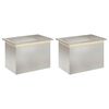 vidaXL Plantenbak met led 2 st zilver 40 x 60 x 40 cm Roestvrij staal