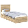 vidaXL Opslag bed met lade Sonoma Eiken 75 x 190 cm Bewerkt hout