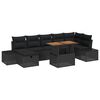 vidaXL Tuin Sofa Set 8 st Zwart poly rattan