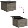 vidaXL Tuinkruk met kussen 55x55x37 cm poly rattan grijs