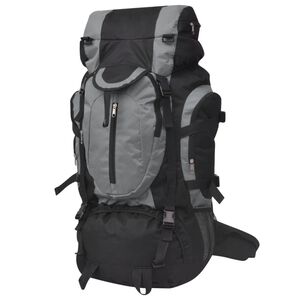 vidaXL Rugzak hiking XXL 75 L zwart en grijs