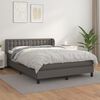 vidaXL Boxspring met matras kunstleer grijs 140x200 cm