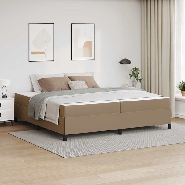 vidaXL Bedframe met matras Cappuccino 200 x 200 cm Stof