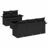 vidaXL Bankstel met kussen 6 pcs Zwart poly rattan