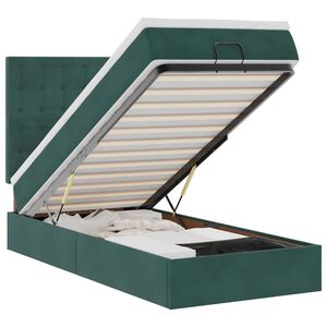 vidaXL Ottoman bed met matrassen 80x200cm fluweel donkergroen