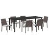 vidaXL Tuin eettafelset 7 pcs Bruin en zwart PE Rattan