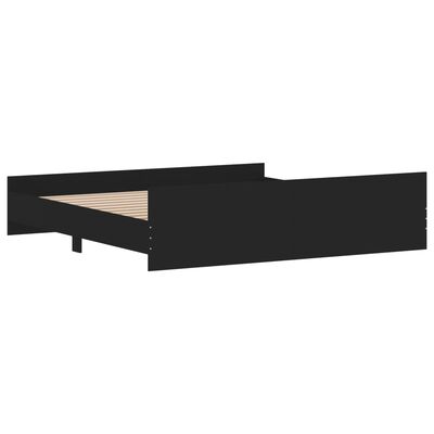 vidaXL Bedframe met hoofd- en voeteneinde zwart 180x200 cm