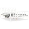 vidaXL Bedframe met hoofdbord massief hout wit