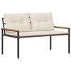 vidaXL Tuinbank 2 -Seater 116 x 67,5 x 72 cm poly rattan Cr&egrave;mewit