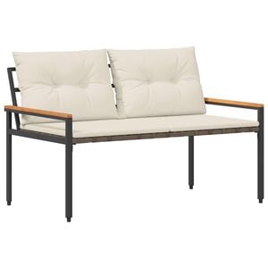 vidaXL Tuinbank 2 -Seater 116 x 67,5 x 72 cm poly rattan Cr&egrave;mewit