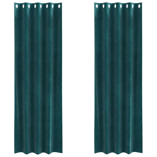 vidaXL Verduisterende gordijnen 2 pcs Donkergroen 140 x 245 cm Fluweel