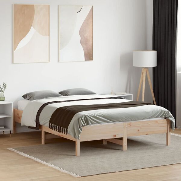 vidaXL Bedframe zonder matras massief grenenhout 120x190 cm