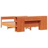 vidaXL Bed met boekenkast zonder matras grenenhout wasbruin 200x200 cm