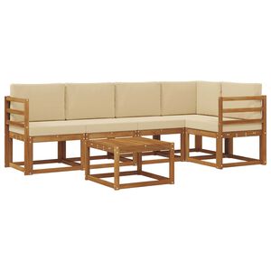 vidaXL Buiten bankenset 6 st Natuurlijk en Beige