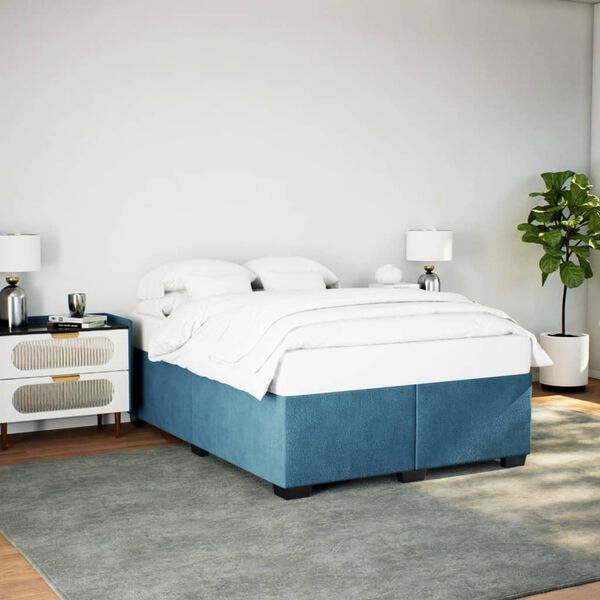 vidaXL Bedframe fluweel blauw 140x190 cm