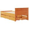 vidaXL Bedframe met hoofdbord zonder matras hout wasbruin 75x190 cm