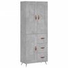 vidaXL Hoge kast 69,5x34x180 cm bewerkt hout betongrijs
