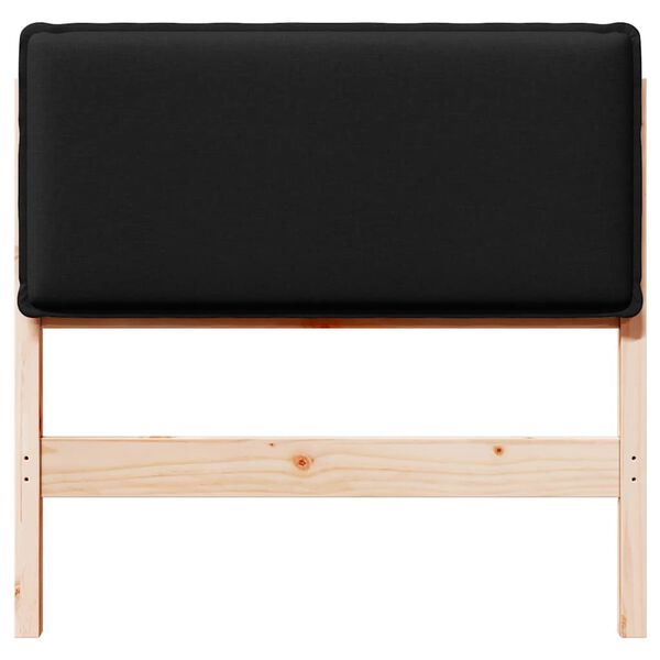 vidaXL Gestoffeerd hoofdbord met hoofdeinde Natuurlijk en Zwart 75 cm