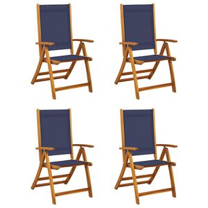 vidaXL Tuinstoelen inklapbaar 4 st massief acaciahout en textileen