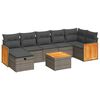 vidaXL 8-delige Loungeset met kussens poly rattan grijs