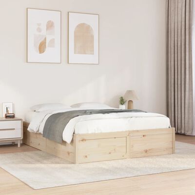 vidaXL Bedframe zonder matras massief grenenhout 140x190 cm