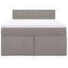 vidaXL Boxspring met matras stof taupe 160x200 cm