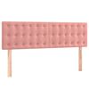 vidaXL Boxspring met matras en LED fluweel roze 140x200 cm