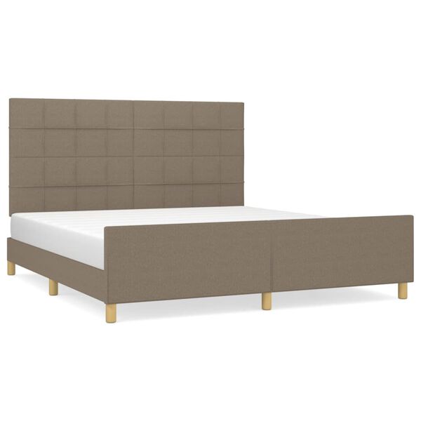 vidaXL Bedframe zonder matras stof taupe 160x200 cm