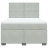 vidaXL Boxspring met matras fluweel lichtgrijs 140x190 cm