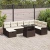 vidaXL Tuin Sofa Set met kussen met opslag 9 pcs Bruin Poly riet