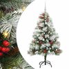 vidaXL Kunstkerstboom Groen en wit 150 cm PVC en Metaal en Plastic