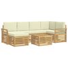 vidaXL Buiten bankenset 7 pcs Wit en cr&egrave;mekleurig Polyester