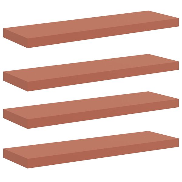 vidaXL Wandplank met opslag 4 pcs Rood 80 x 23,5 x 4 cm Bewerkt hout