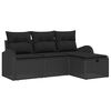 vidaXL Tuin Sofa Set met kussen met opslag 4 pcs Zwart poly rattan
