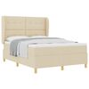 vidaXL Boxspringbed met matras met hoofdeinde Cr&egrave;me 190 x 140 cm Stof