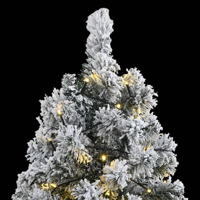 vidaXL Kunstkerstboom met scharnieren 300 LED's en sneeuw 210 cm