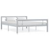 vidaXL Bedframe metaal grijs en wit 120x200 cm