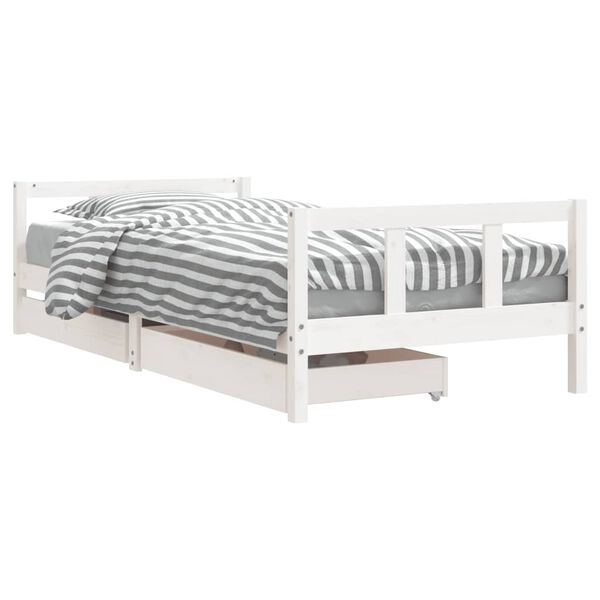 vidaXL Kinderbedframe 90x200 cm massief grenenhout wit