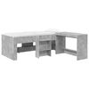 vidaXL Hoge Bed Frame met Bureau voor Kinderen 2 st Betongrijs