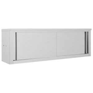 vidaXL Keukenbovenkast met schuifdeuren 150x40x50 cm roestvrij staal