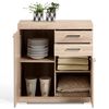 FMD Kast met 2 deuren en 2 lades 80x34,9x89,9 cm eikenkleurig