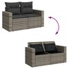 vidaXL 10-delige Loungeset met kussens poly rattan grijs
