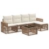 vidaXL Tuinbankenset 6 pcs Beige en Cr&egrave;me Wit poly rattan