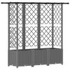 vidaXL Verhoogd Bed met Trellis en Dak Lichtgrijs 163,5 x 40 x 136 cm