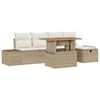 vidaXL Tuinbankenset 6 st Beige poly rattan